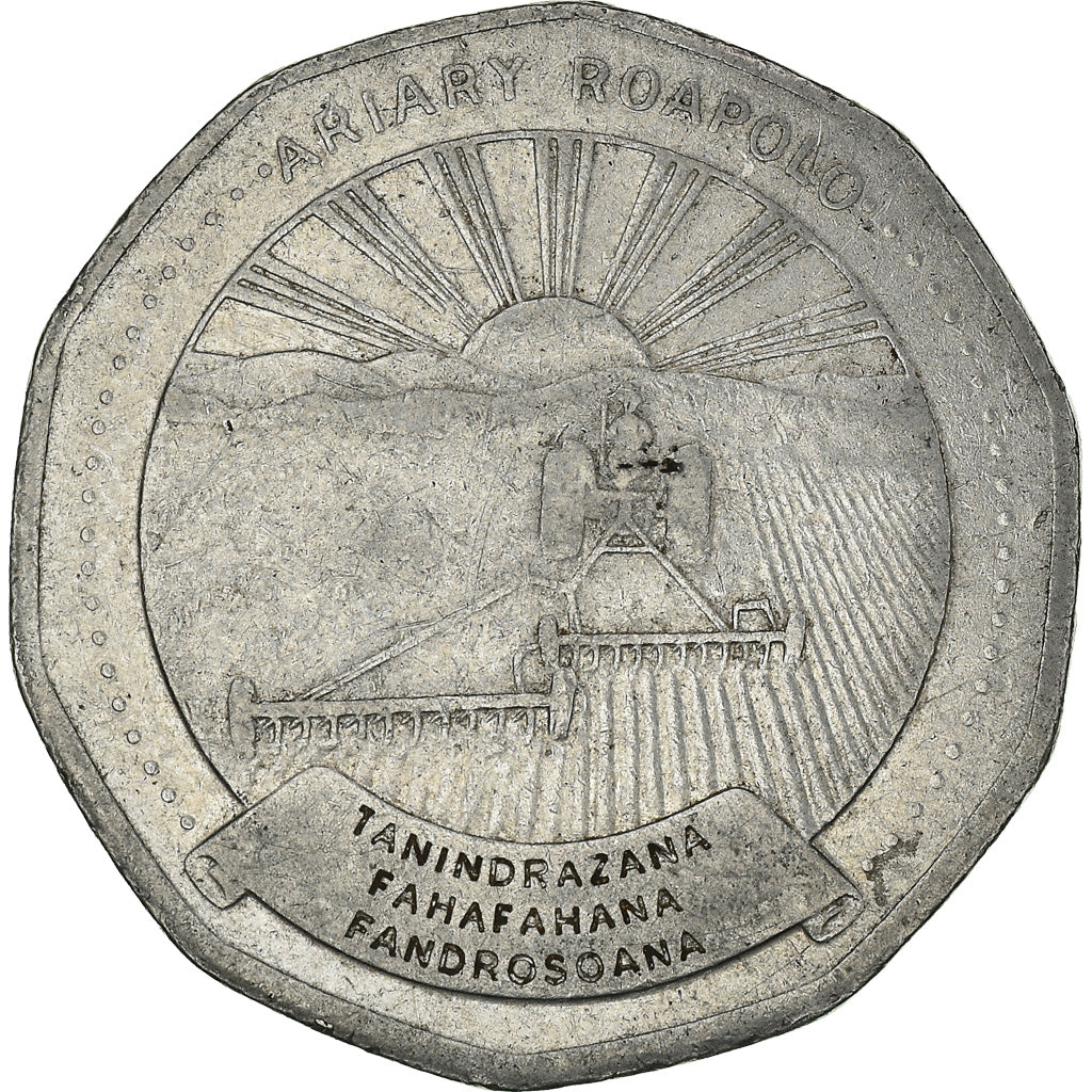 Coin, Madagascar, 20 Ariary, 1999, Royal Canadian Mint, VF(30-35), Nickel Clad