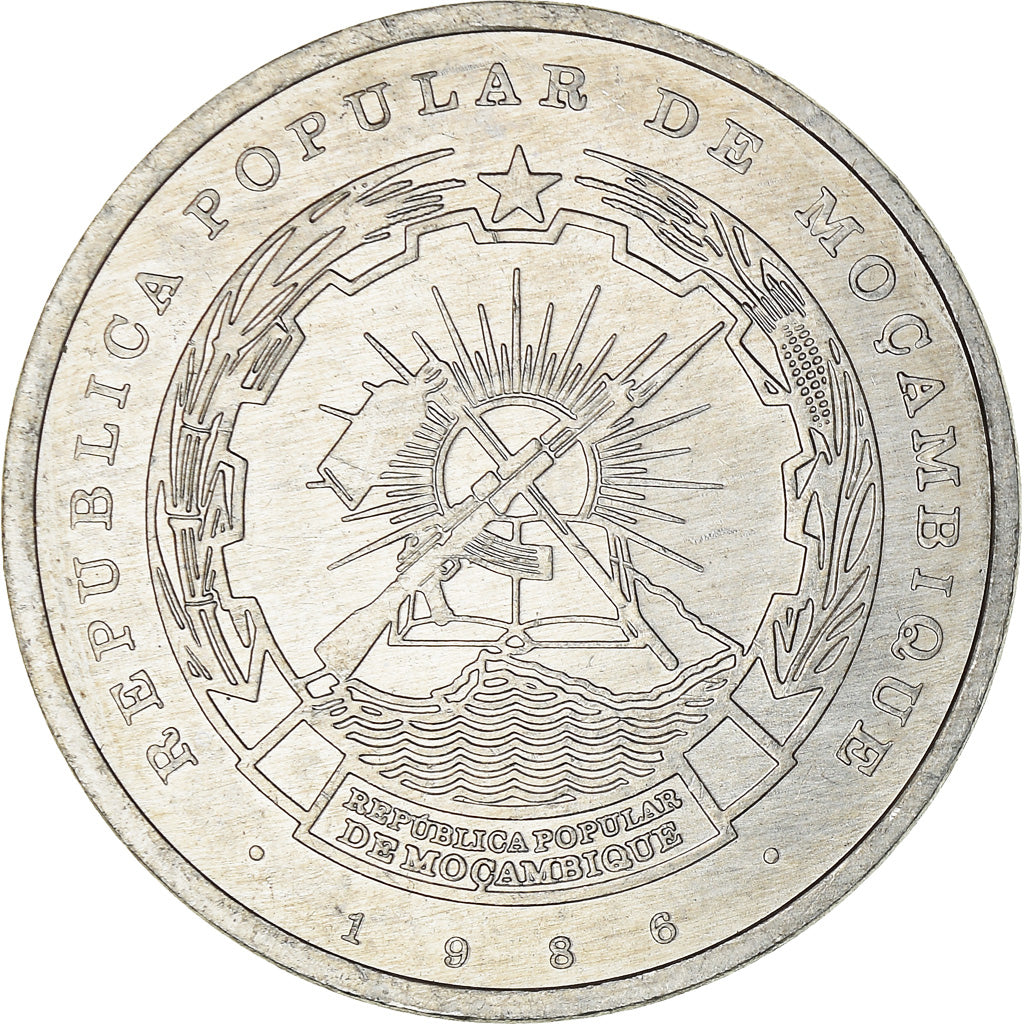 Coin, Mozambique, Metical, 1986, EF(40-45), Aluminum, KM:99a