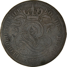 Moneda, Bélgica, Leopold I, 10 Centimes, 1833, BC+, Cobre, KM:2.1