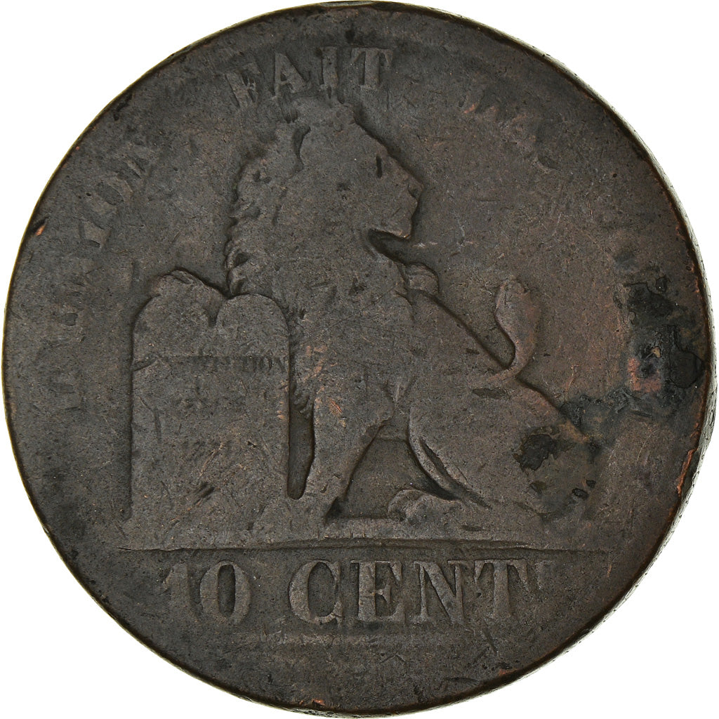 Coin, Belgium, Leopold I, 10 Centimes, 1833, VF(20-25), Copper, KM:2.1