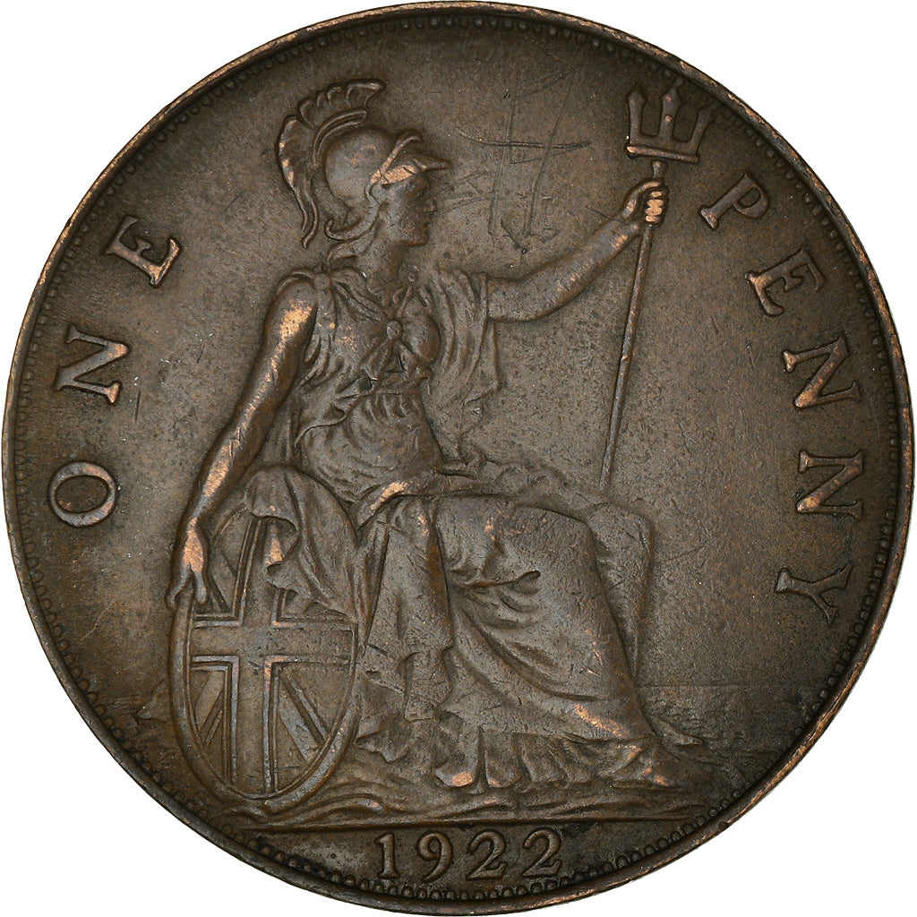Coin, Great Britain, George V, Penny, 1922, EF(40-45), Bronze, KM:810