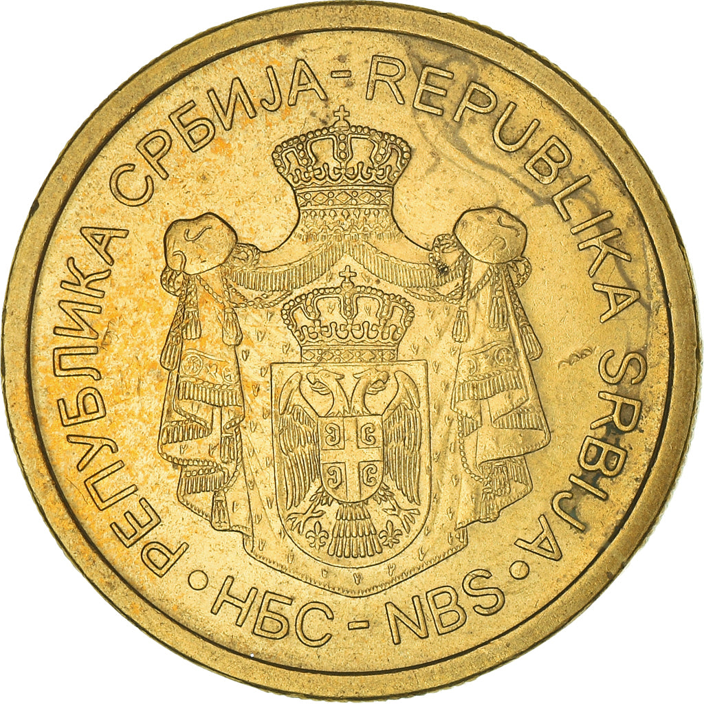 Coin, Serbia, 5 Dinara, 2012, EF(40-45), Nickel-brass, KM:56
