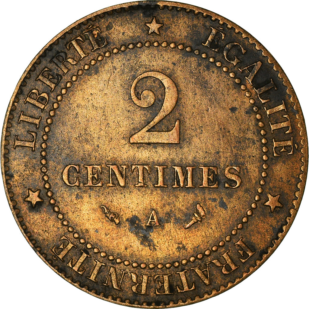 Monnaie, France, Cérès, 2 Centimes, 1897, Paris, TTB+, Bronze, Gadoury:105