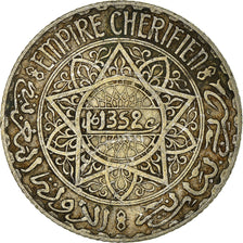 Coin, Morocco, Mohammed V, 5 Francs, AH 1352/1933, Paris, VF(30-35), Silver
