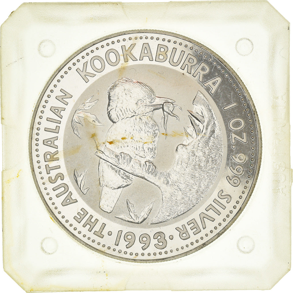 Moeda, Austrália, Dollar, 1993, 3e effigie, kookaburra 1992-1993. BE.