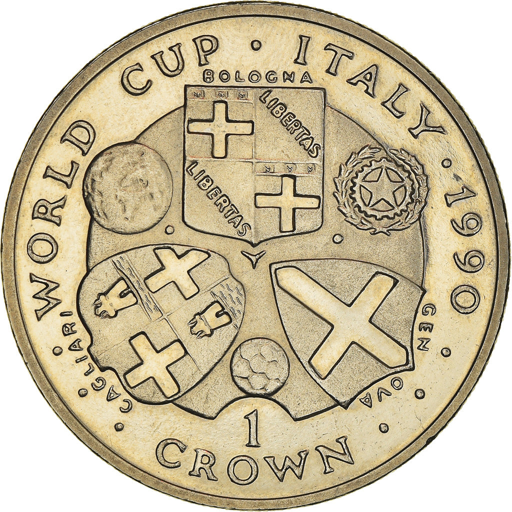 Münze, Isle of Man, Elizabeth II, Crown, 1990, Pobjoy Mint, World Cup -