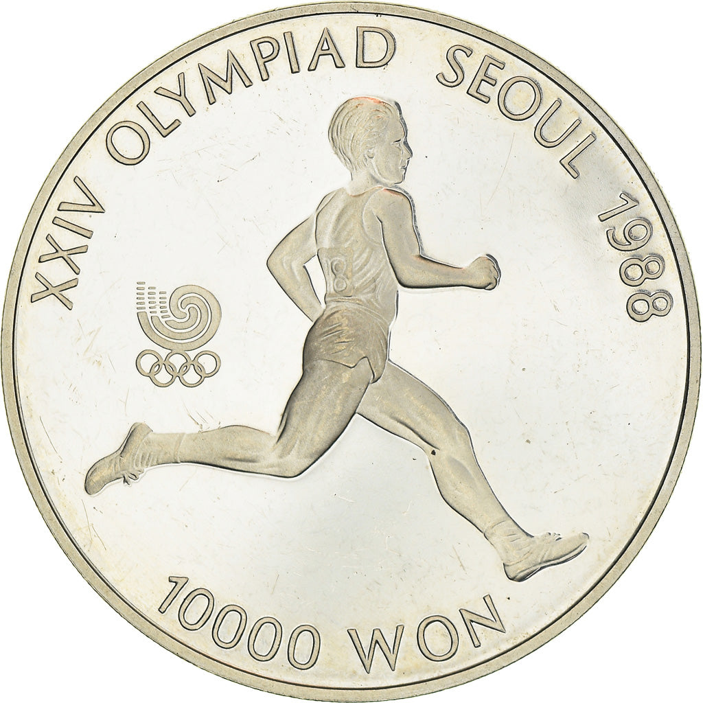 Moneda, COREA DEL SUR, 10000 Won, 1986, BE, FDC, Plata, KM:56