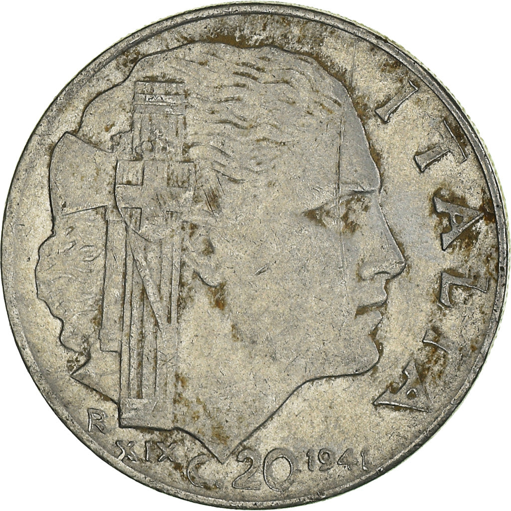 Moneta, Italia, Vittorio Emanuele III, 20 Centesimi, 1941, Rome, MB, Acciaio