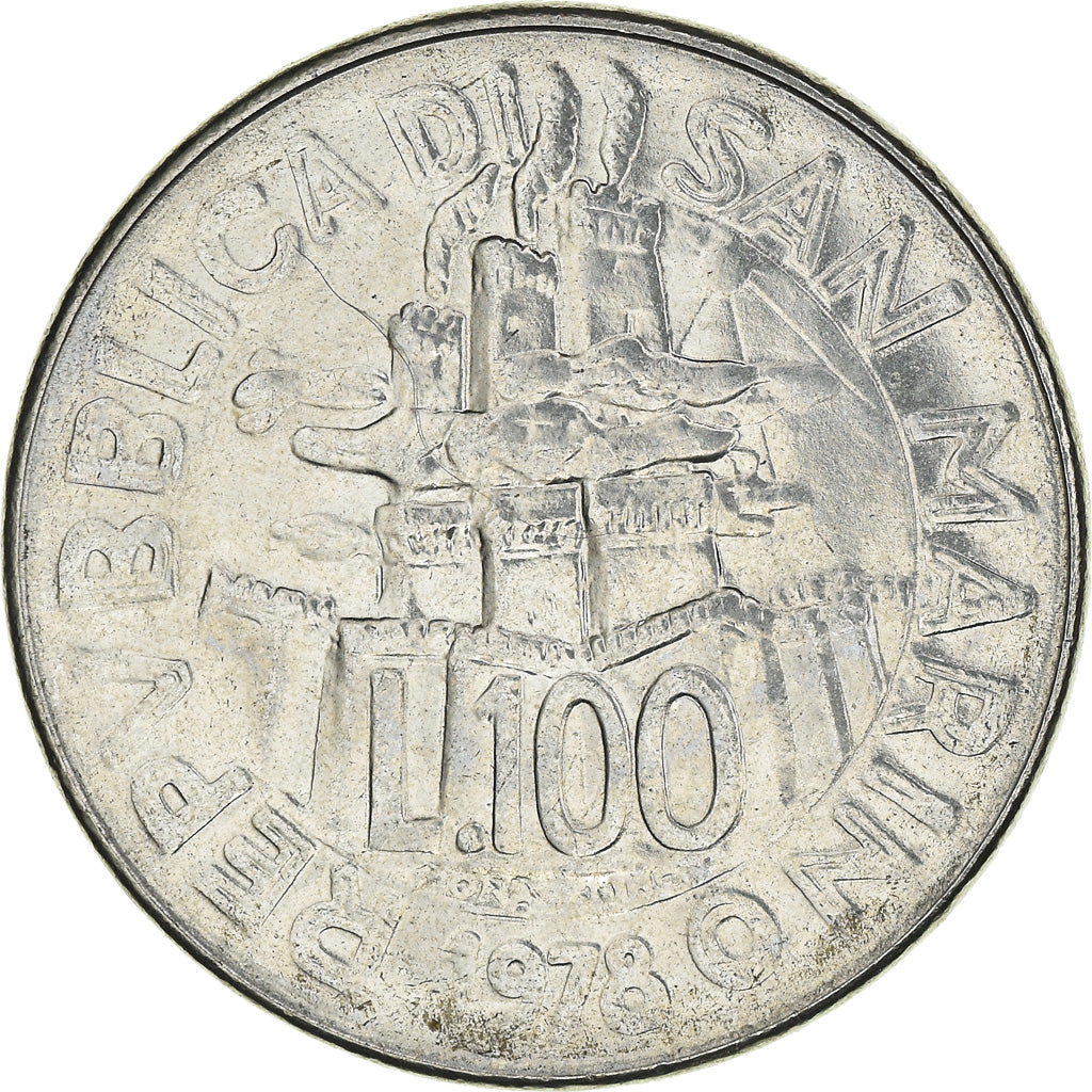 Moneda, San Marino, 100 Lire, 1978, Rome, EBC+, Acero, KM:82