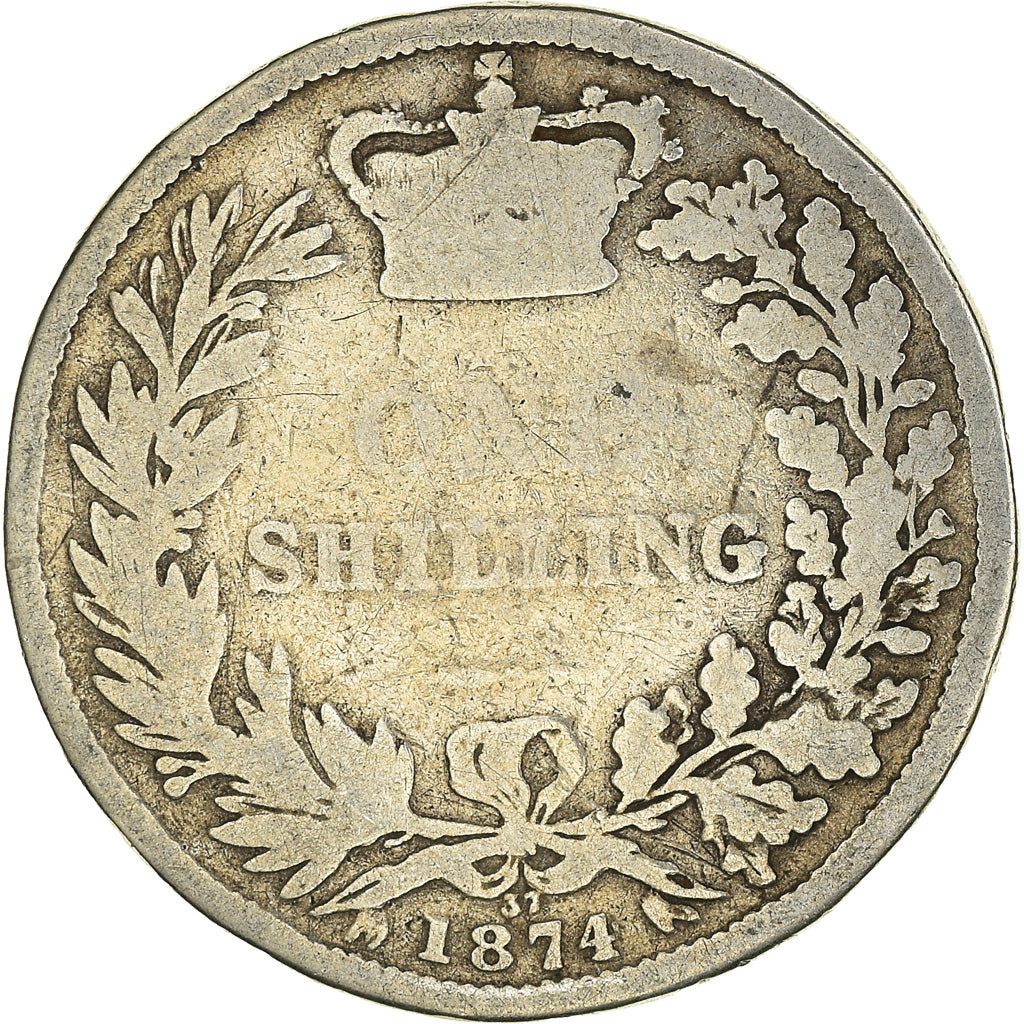 Monnaie, Grande-Bretagne, Victoria, Shilling, 1874, B+, Argent, KM:734.2