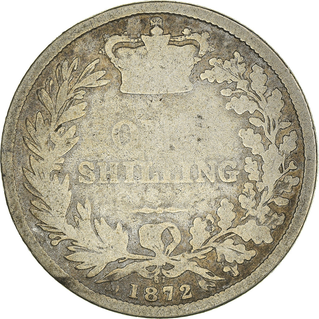 Monnaie, Grande-Bretagne, Victoria, Shilling, 1872, B+, Argent, KM:734.2