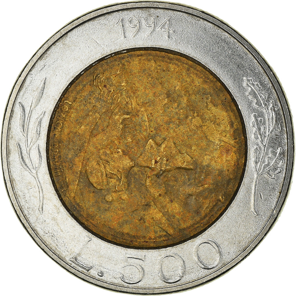 Moneda, San Marino, 500 Lire, 1994, Rome, BC+, Bimetálico, KM:314