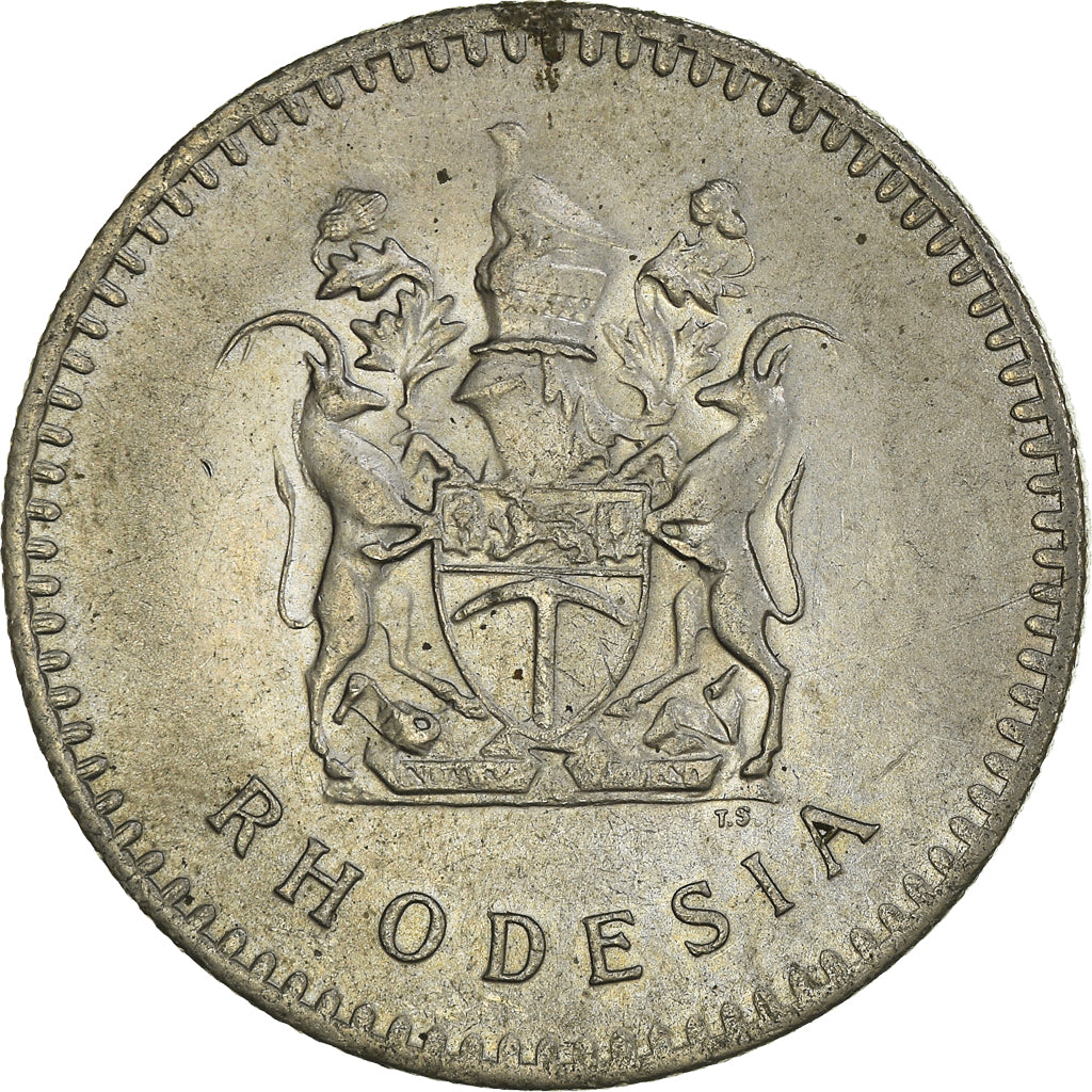 Coin, Rhodesia, 20 Cents, 1975, EF(40-45), Cupronickel, KM:15