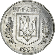 Moeda, Ucrânia, 5 Kopiyok, 1992, Kyiv, EF(40-45), Aço Inoxidável, KM:7