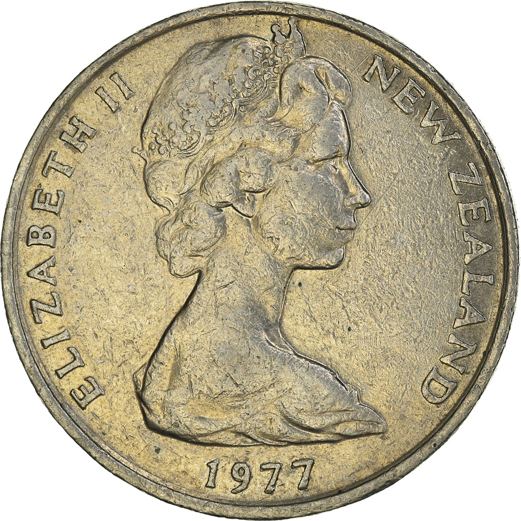 Moneta, Nowa Zelandia, Elizabeth II, 20 Cents, 1977, EF(40-45), Miedź-Nikiel