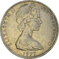 Moneta, Nowa Zelandia, Elizabeth II, 20 Cents, 1977, EF(40-45), Miedź-Nikiel