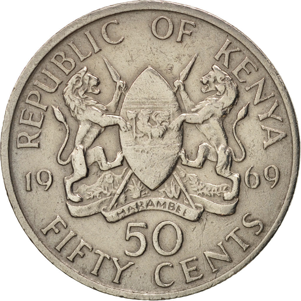 Munten, Kenia, 50 Cents, 1969, British Royal Mint, ZF, Copper-nickel, KM:13