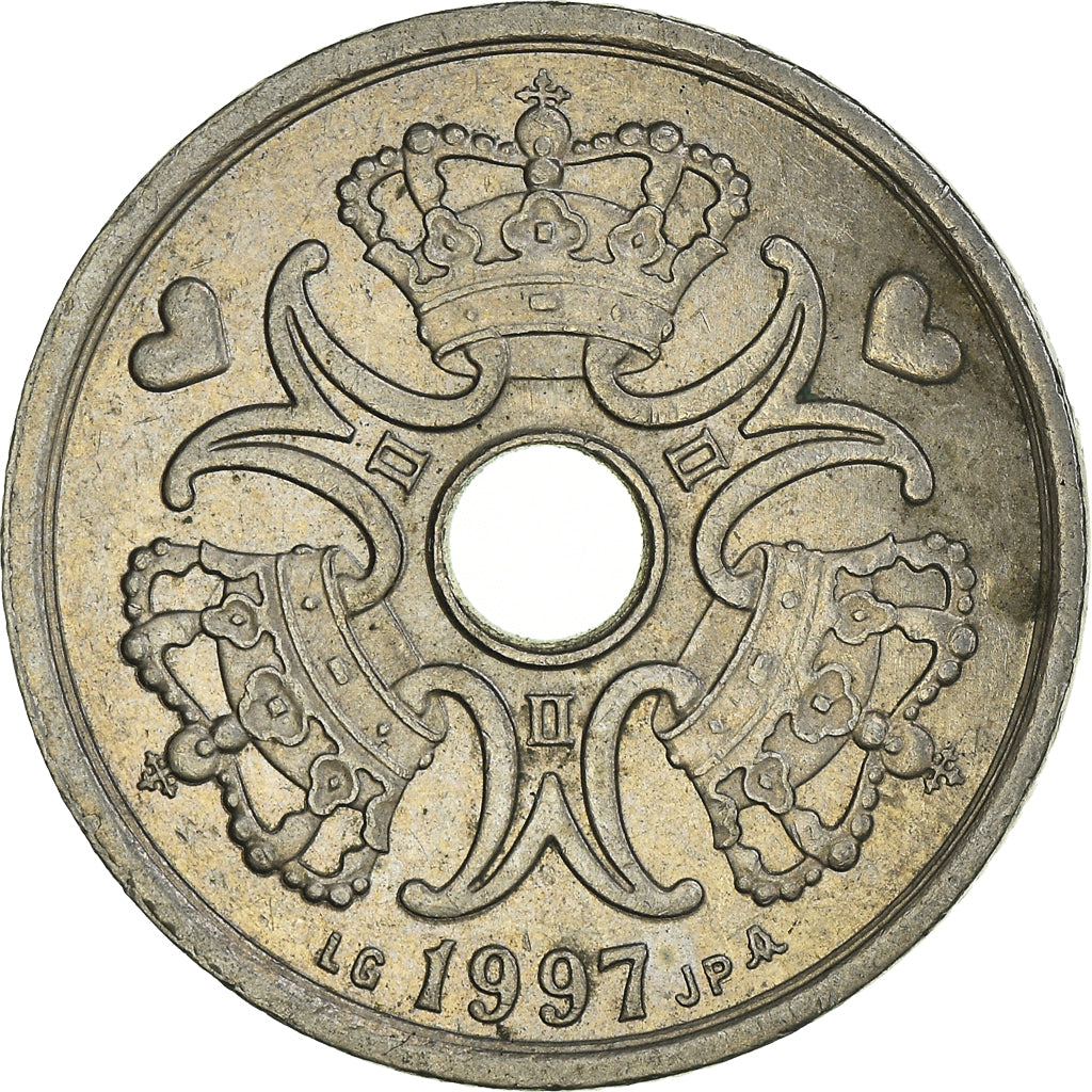 Moneta, Danimarca, Margrethe II, 2 Kroner, 1997, Copenhagen, BB, Rame-nichel