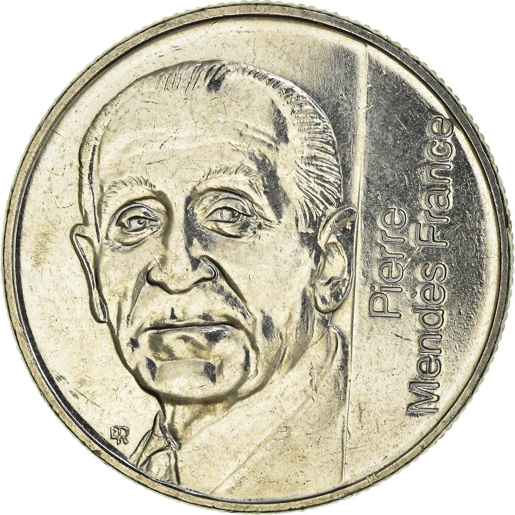 Munten, Frankrijk, Mendès France, 5 Francs, 1992, Paris, UNC-, Nickel, KM:1006