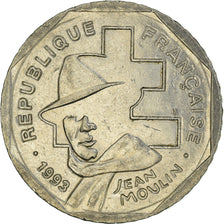 Coin, France, Jean Moulin, 2 Francs, 1993, Paris, EF(40-45), Nickel, KM:942.2