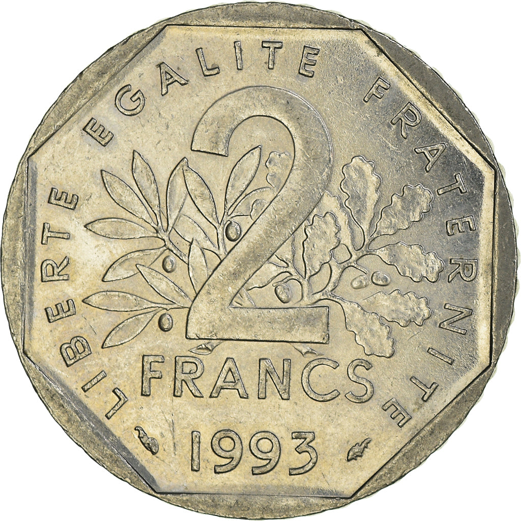 Coin, France, Jean Moulin, 2 Francs, 1993, Paris, EF(40-45), Nickel, KM:942.2