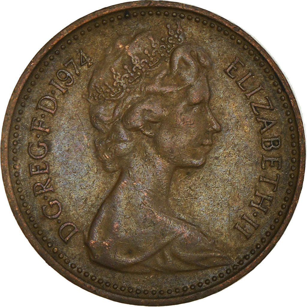 Moneta, Wielka Brytania, Elizabeth II, 1 New Penny, 1974, VF(30-35), Brązowy