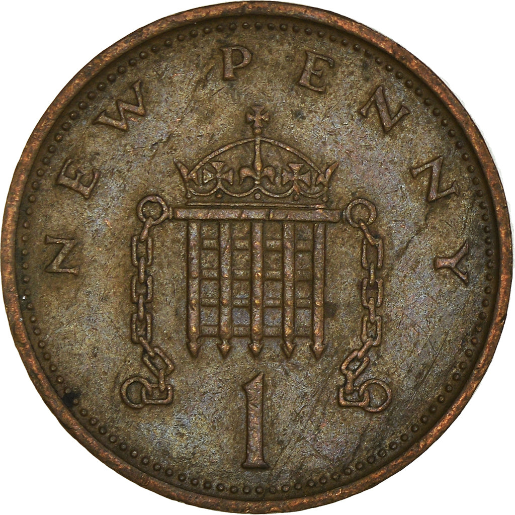 Moneta, Wielka Brytania, Elizabeth II, 1 New Penny, 1974, VF(30-35), Brązowy