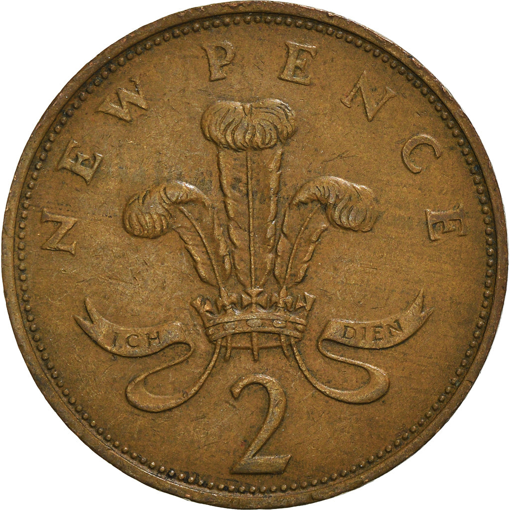 Coin, Great Britain, Elizabeth II, 2 New Pence, 1976, VF(30-35), Bronze, KM:916