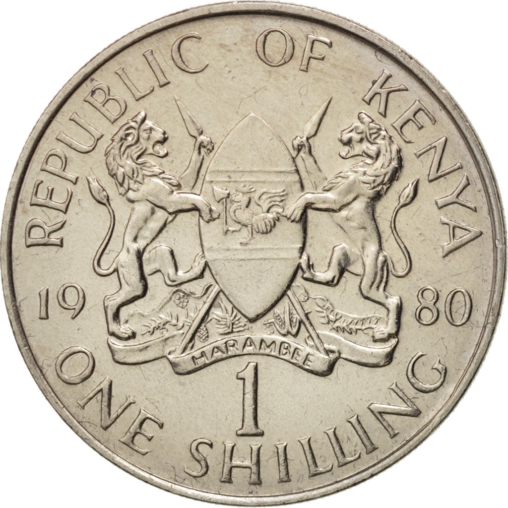 Kenya, Shilling, 1980, British Royal Mint, AU(55-58), Copper-nickel, KM:20