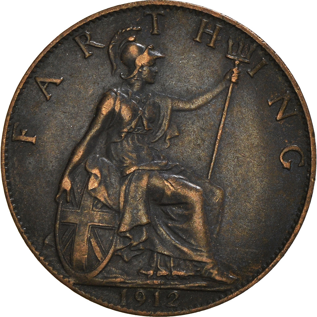 Coin, Great Britain, Elizabeth II, Farthing, 1912, EF(40-45), Bronze, KM:808.1