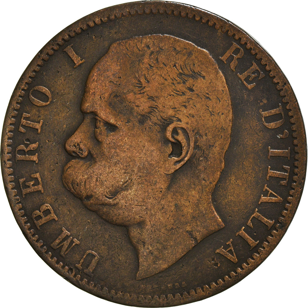 Moeda, Itália, Umberto I, 10 Centesimi, 1894, Birmingham, VF(20-25), Cobre