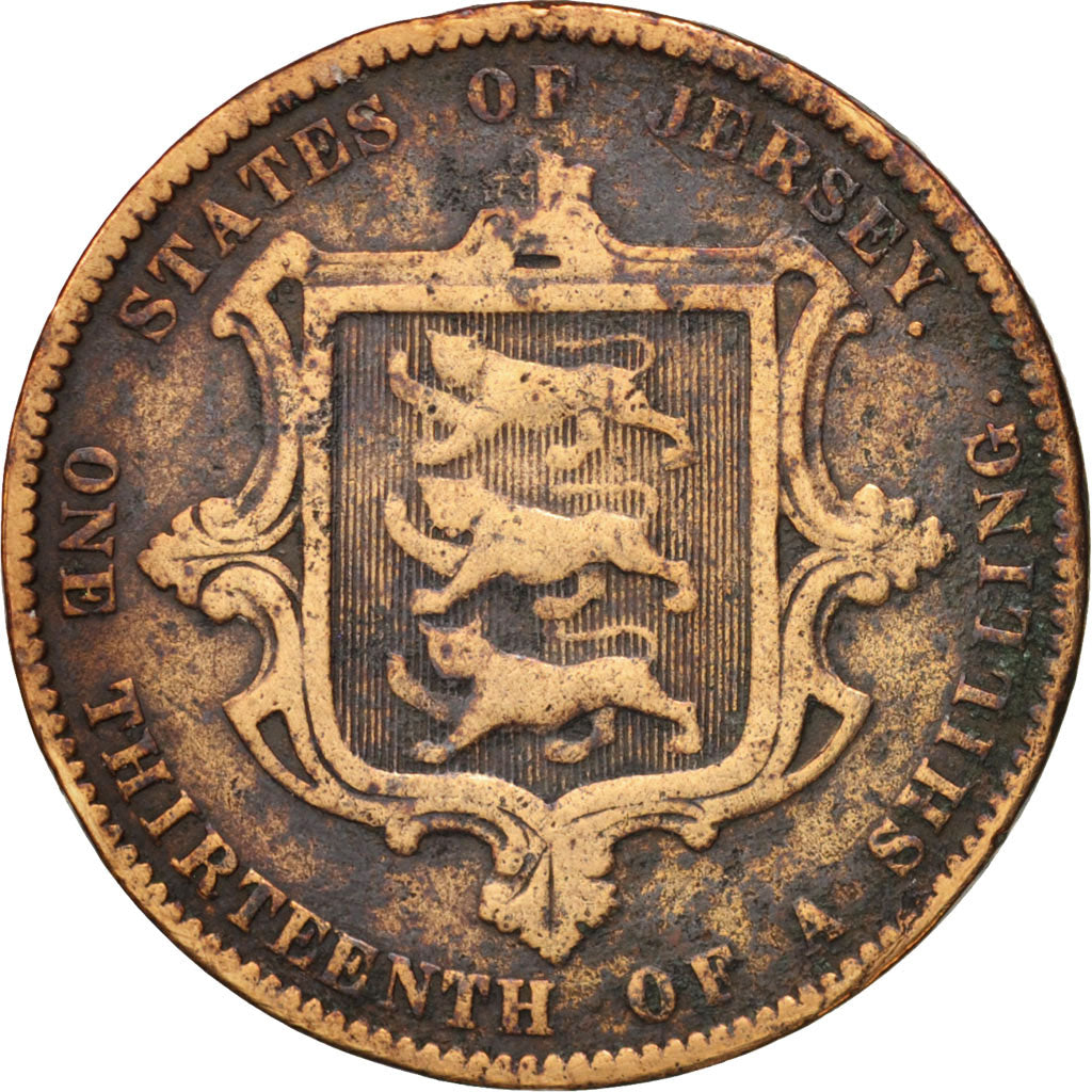 Jersey, Victoria, 1/13 Shilling, 1870, B, Bronzo, KM:5
