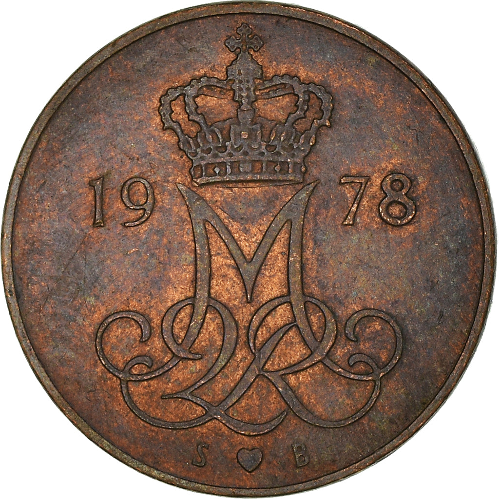 Coin, Denmark, Margrethe II, 5 Öre, 1978, Copenhagen, VF(30-35), Copper Clad