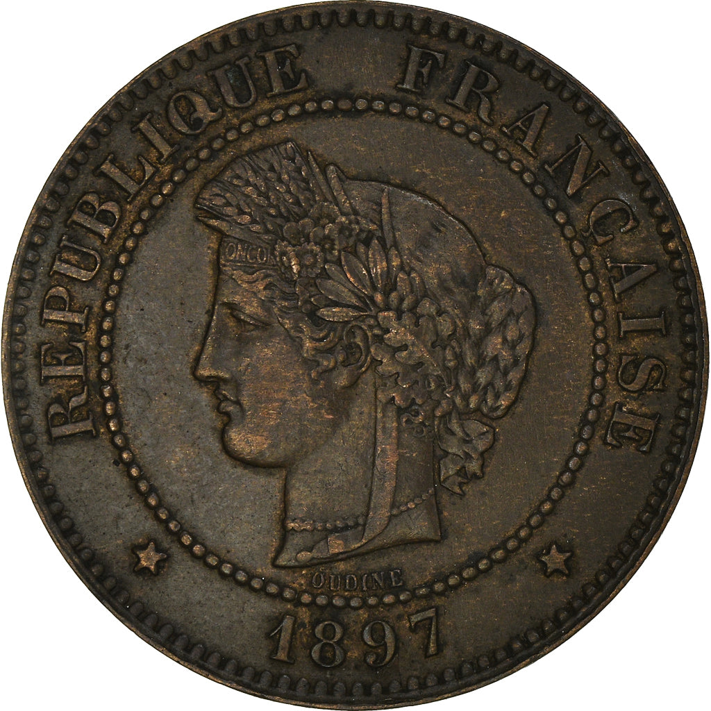 Moneta, Francia, Cérès, 5 Centimes, 1897, Paris, SPL-, Bronzo, KM:821.1