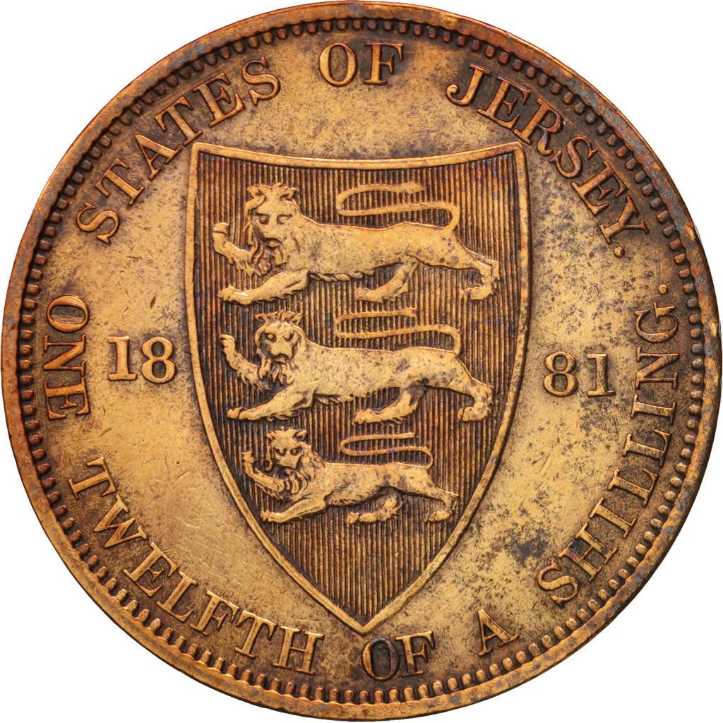 Moneta, Jersey, Victoria, 1/12 Shilling, 1881, BB, Bronzo, KM:8