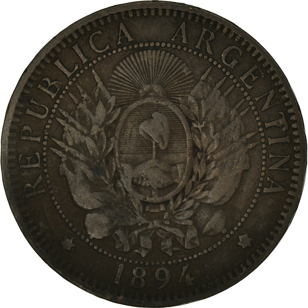 Coin, Argentina, 2 Centavos, 1894, VF(30-35), Bronze, KM:33