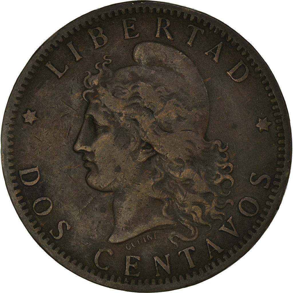Coin, Argentina, 2 Centavos, 1894, VF(30-35), Bronze, KM:33