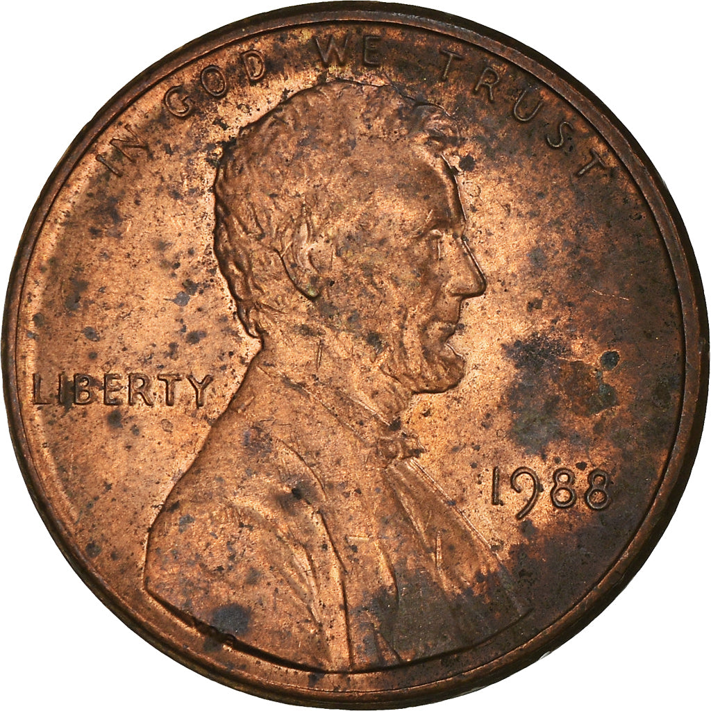 Münze, Vereinigte Staaten, Lincoln Cent, Cent, 1988, U.S. Mint, Philadelphia