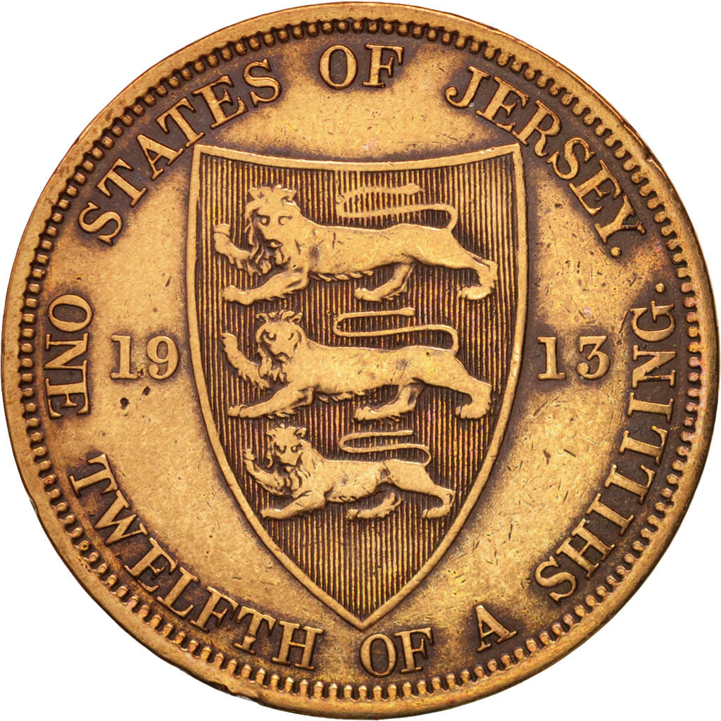 Jersey, George V, 1/12 Shilling, 1913, VF(30-35), Bronze, KM:12