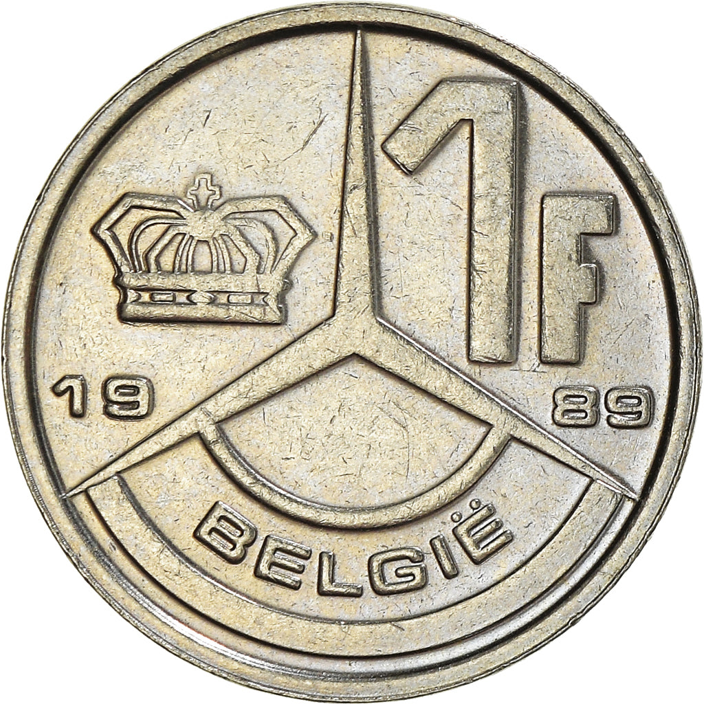 Coin, Belgium, Franc, 1989, AU(55-58), Nickel Plated Iron, KM:171