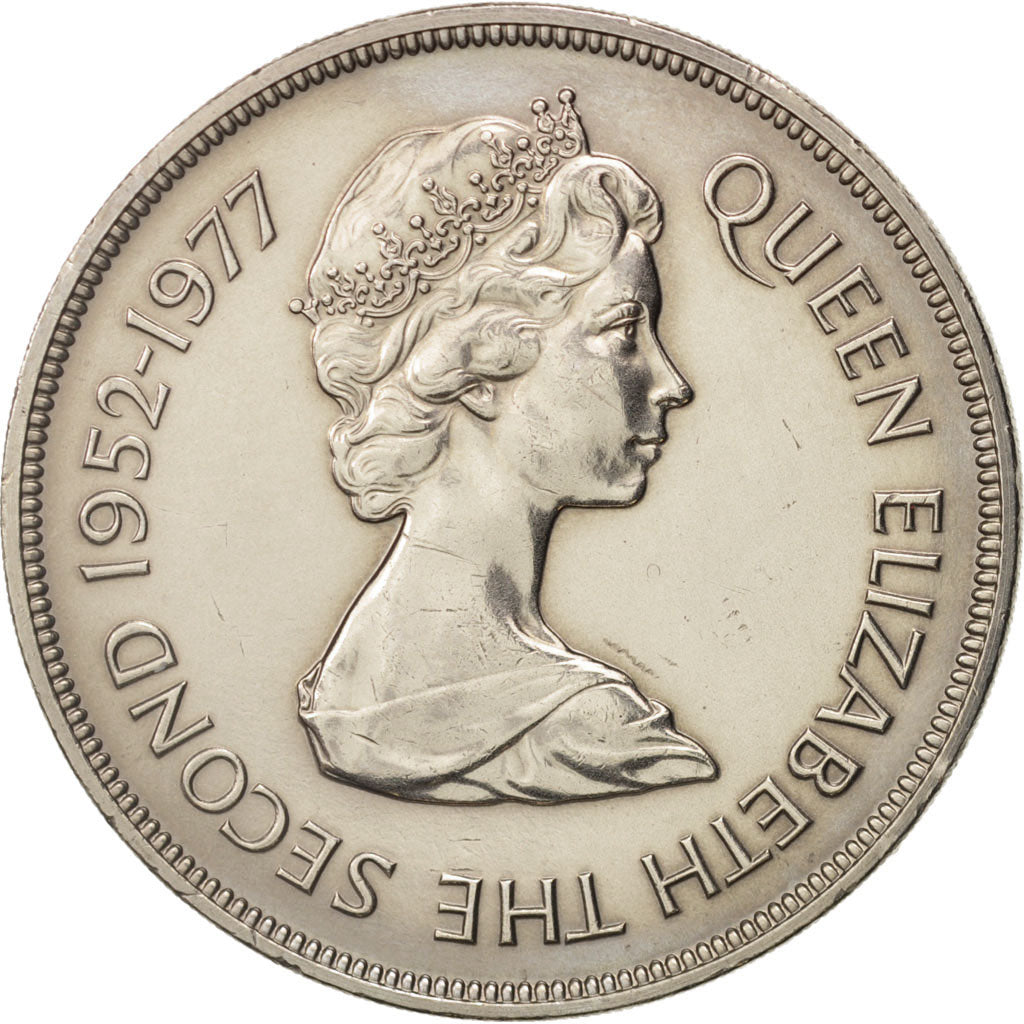 Jersey, Elizabeth II, 25 Pence, 1977, MS(60-62), Copper-nickel, KM:44