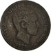Moeda, Espanha, Alfonso XII, 10 Centimos, 1879, Barcelona, VF(20-25), Bronze