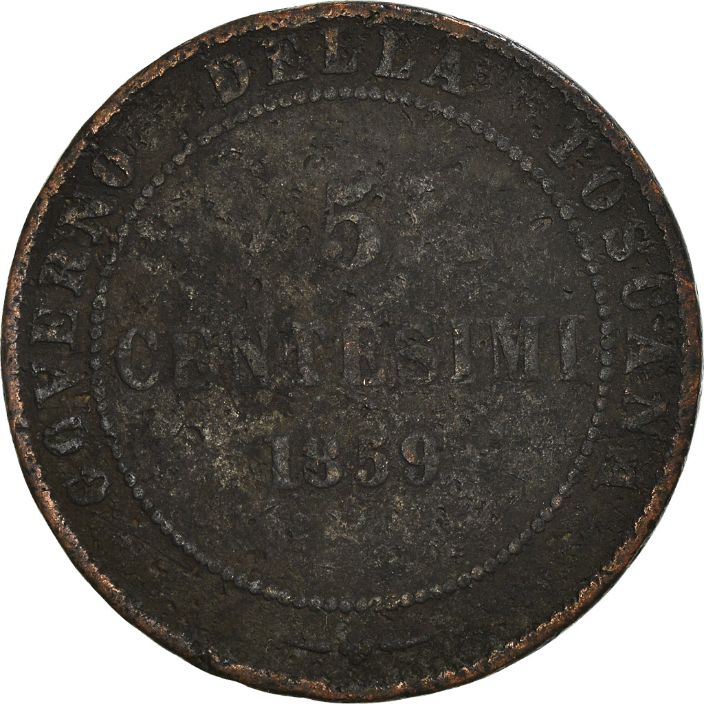 Coin, ITALIAN STATES, EMILIA, Vittorio Emanuele II, 5 Centesimi, 1859