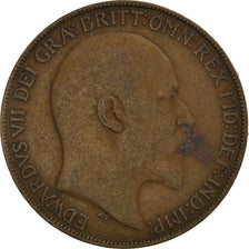 Coin, Great Britain, Edward VII, Penny, 1909, VF(30-35), Bronze, KM:794.2