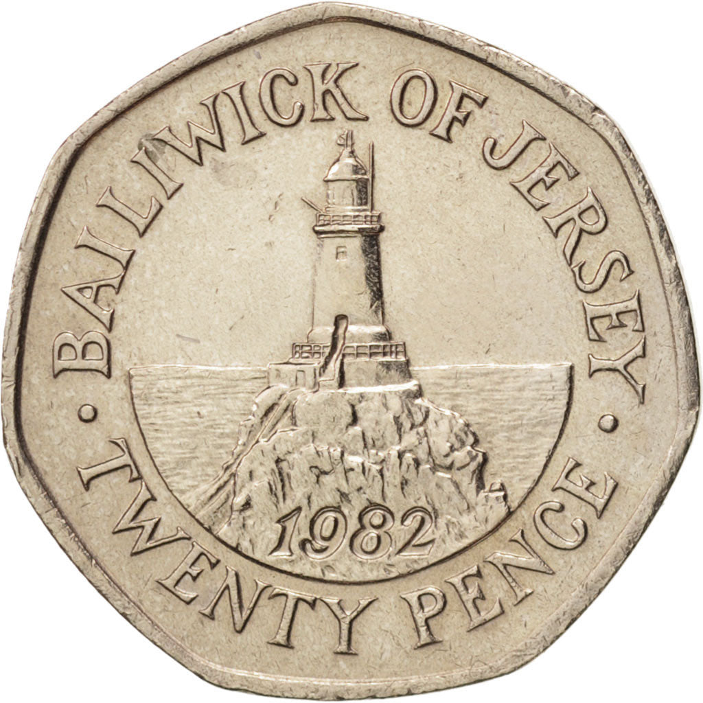 Jersey, Elizabeth II, 20 Pence, 1982, SPL-, Rame-nichel, KM:53