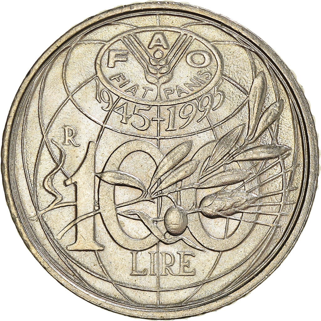 Coin, Italy, 100 Lire, 1995, Rome, MS(63), Copper-nickel, KM:180