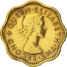Ceylon, Elizabeth II, 2 Cents, 1957, BB, Nichel-ottone, KM:124