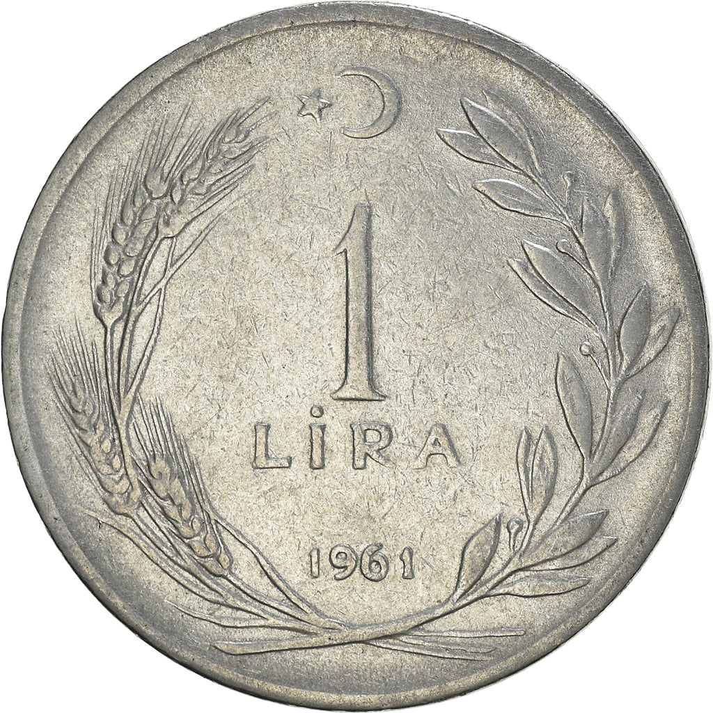 Coin, Turkey, Lira, 1961, EF(40-45), Stainless Steel, KM:889a.1