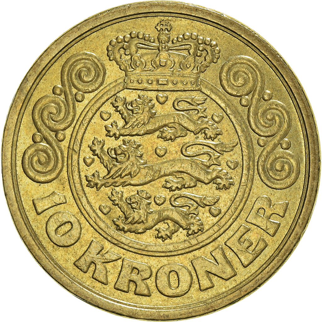 Moneta, Danimarca, Margrethe II, 10 Kroner, 1990, Copenhagen, BB