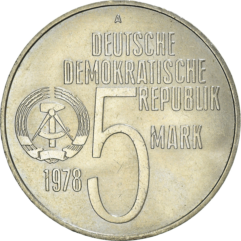 Coin, GERMAN-DEMOCRATIC REPUBLIC, 5 Mark, 1978, Berlin, AU(55-58)